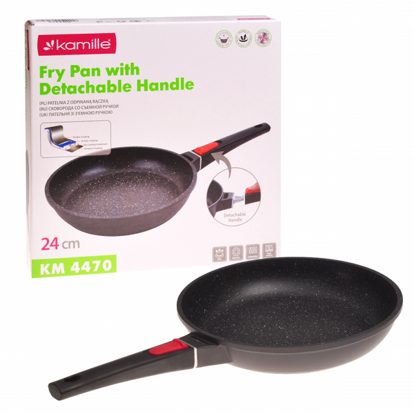Сковорода Kamille 24см со съемной ручкой из алюминия (4470) 4470 фото