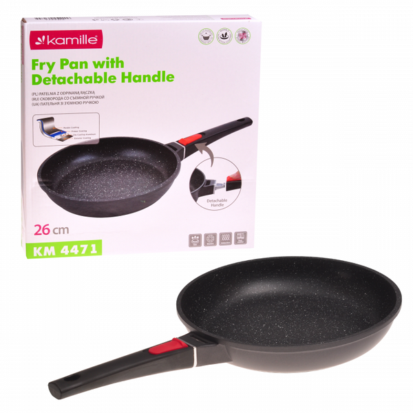 Сковорода Kamille 26см со съемной ручкой из алюминия (4471) 4471 фото