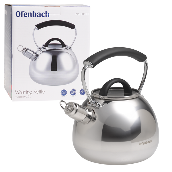 Чайник Ofenbach 2,5л из нержавеющей стали со свистком (100310) 100310 фото